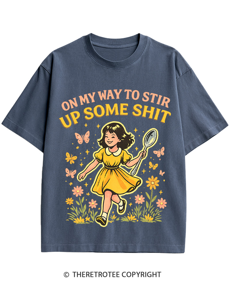 On My Way To Stir Up Some ShT 1960s Cotton T-Shirt image 9