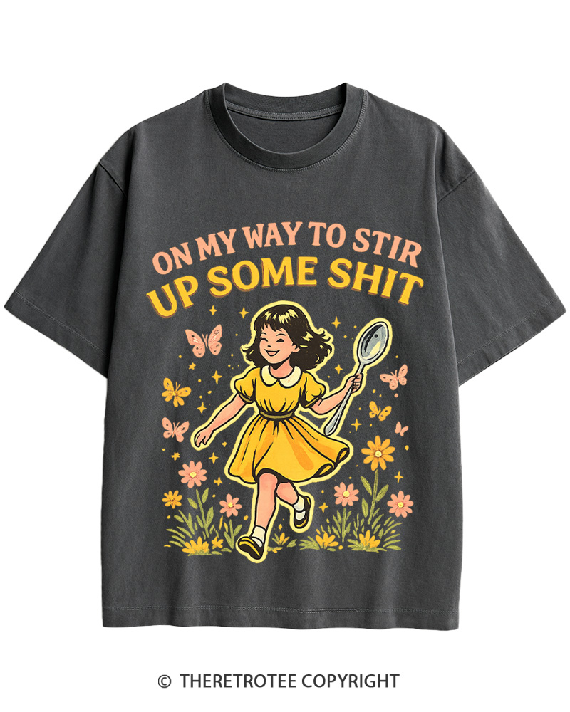 On My Way To Stir Up Some ShT 1960s Cotton T-Shirt image 2