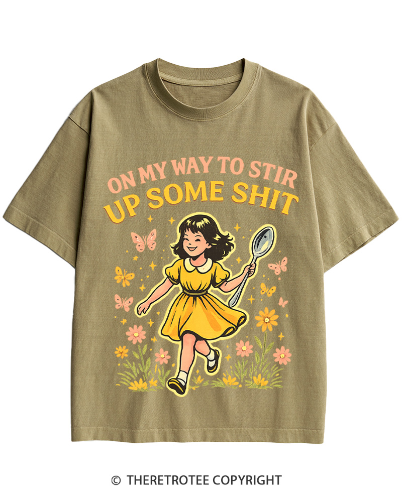On My Way To Stir Up Some ShT 1960s Cotton T-Shirt image 7