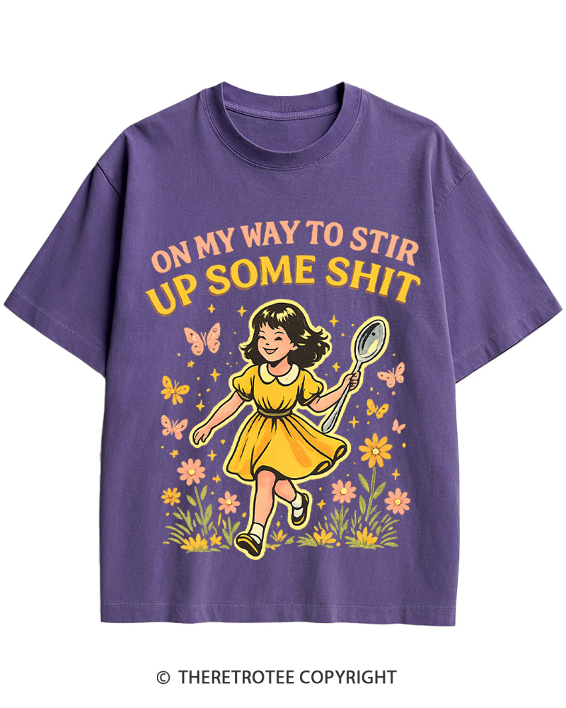 On My Way To Stir Up Some ShT 1960s Cotton T-Shirt image 8