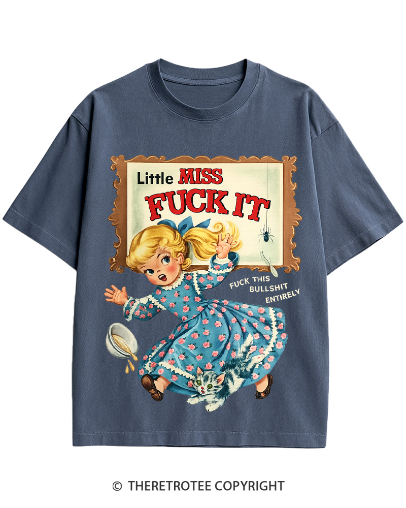 Attitude Girl Fuck It 1960s Cotton T-Shirt image 1