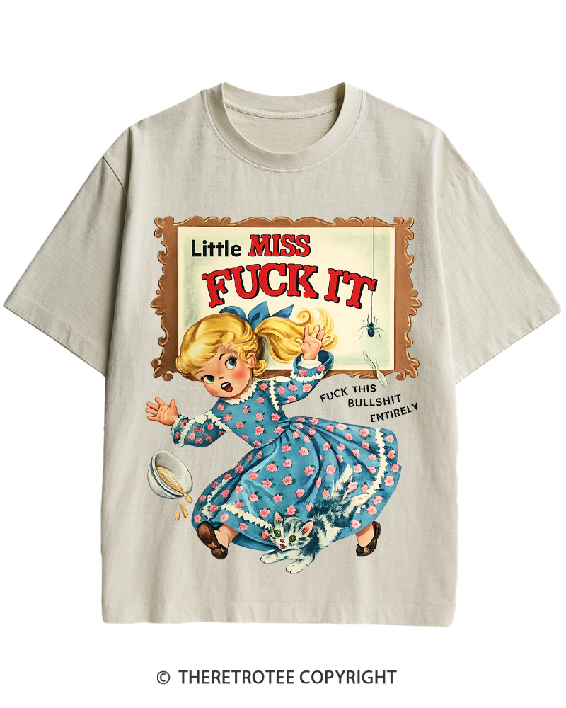 Attitude Girl Fuck It 1960s Cotton T-Shirt image 3
