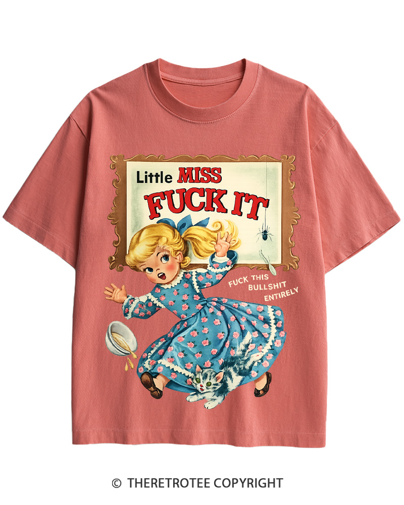 Attitude Girl Fuck It 1960s Cotton T-Shirt image 8