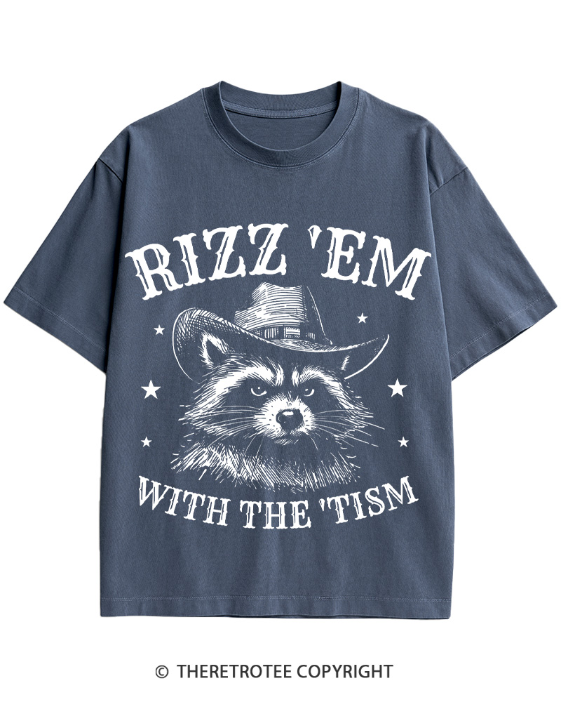 Rizz'em With The Tism Cotton T-Shirt image 7