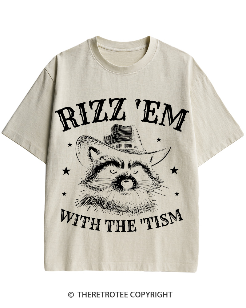 Rizz'em With The Tism Cotton T-Shirt image 5