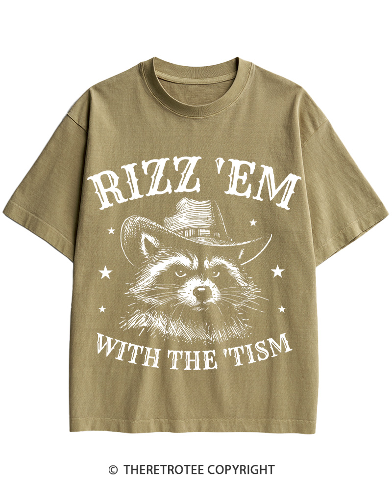 Rizz'em With The Tism Cotton T-Shirt image 2