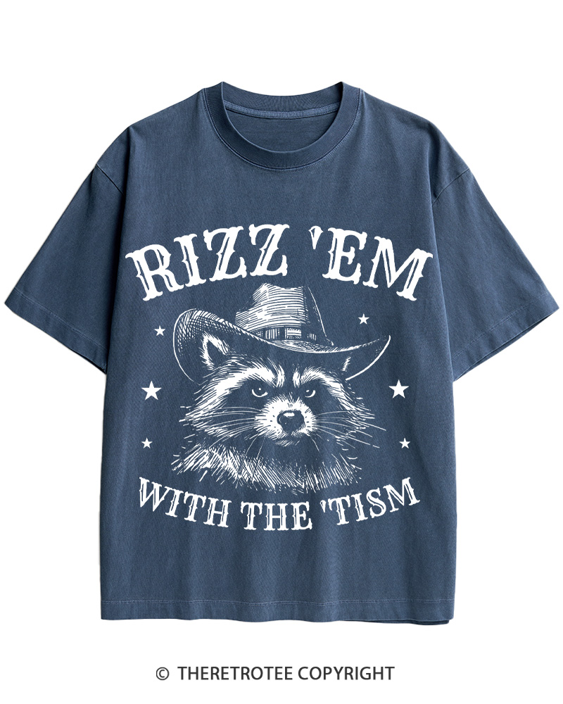 Rizz'em With The Tism Cotton T-Shirt image 9