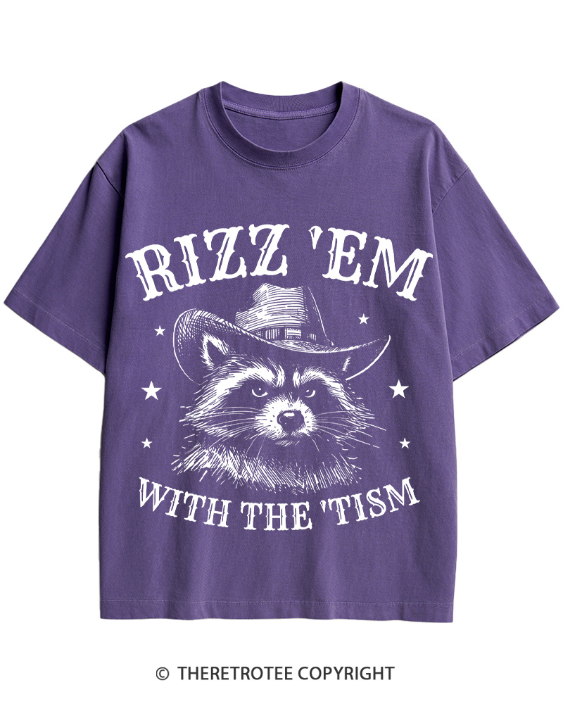 Rizz'em With The Tism Cotton T-Shirt image 8