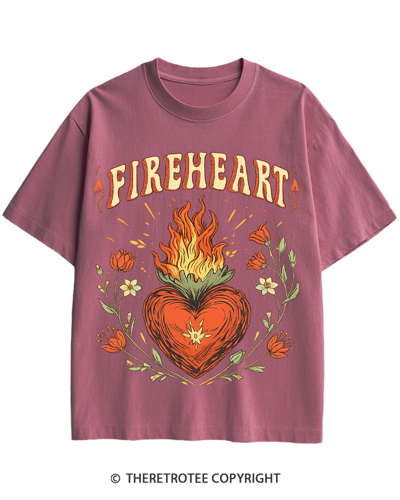 Fire-heart 1950s Cotton T-Shirt image 11