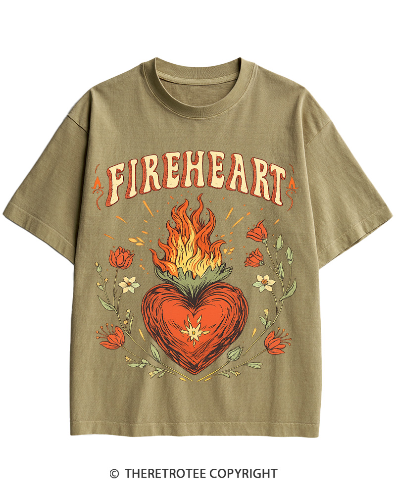 Fire-heart 1950s Cotton T-Shirt image 8