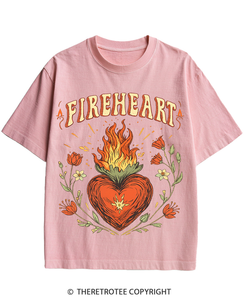 Fire-heart 1950s Cotton T-Shirt image 3