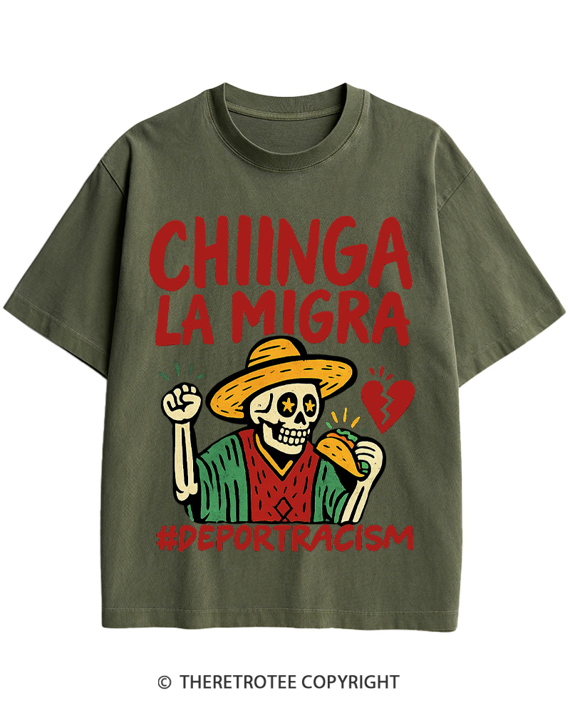 Chinga La Migra Vintage Cotton T-Shirt image 3