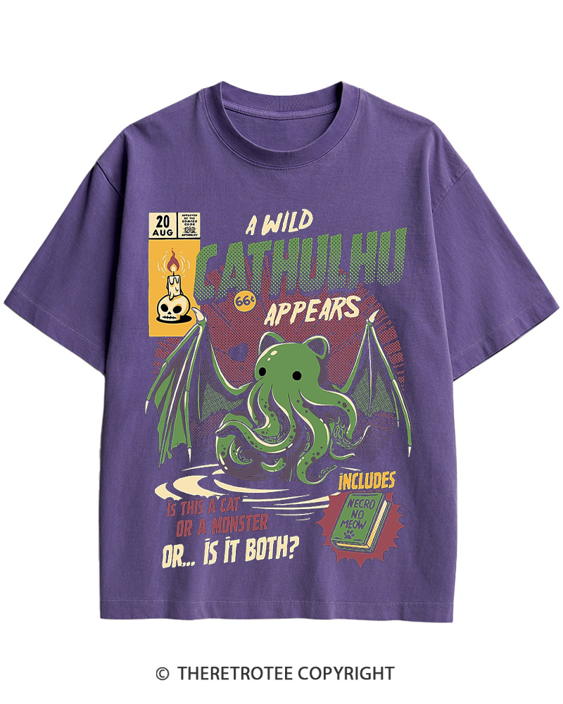 Cathulhu Cotton T-Shirt image 4
