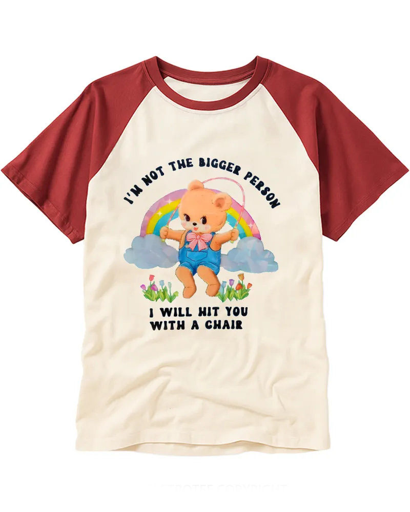 Retro Sassy Bear Cotton Raglan Tee
