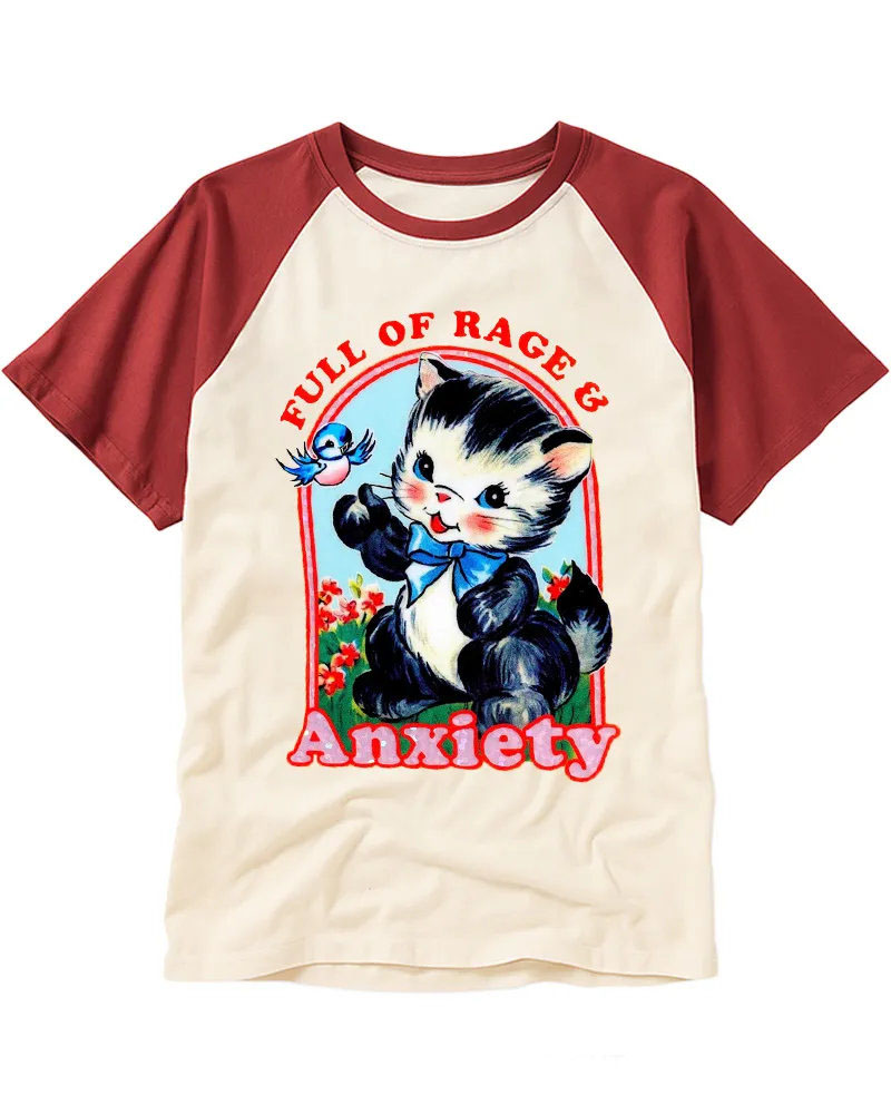 Vintage Sassy Cartoon Cat Baseball Tee