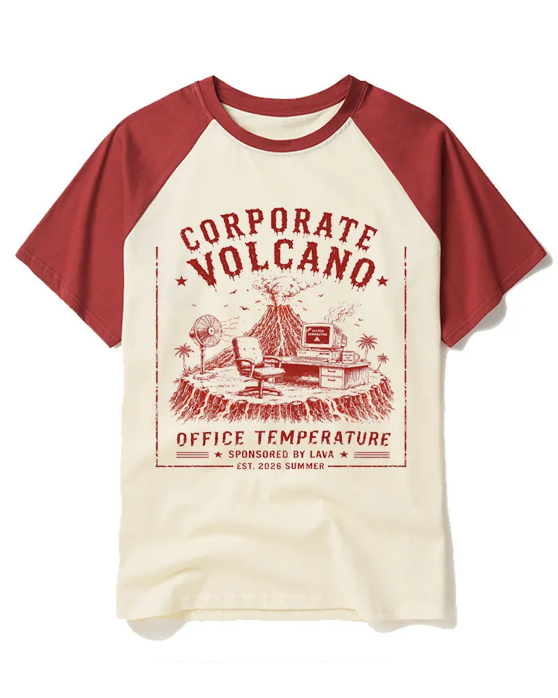 Retro Office Volcano Graphic Tee