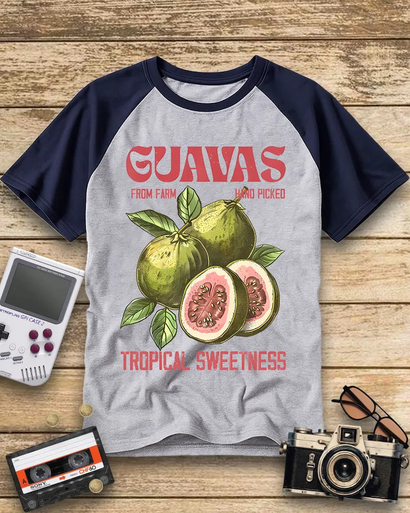 Retro Tropical Guava Raglan Tee