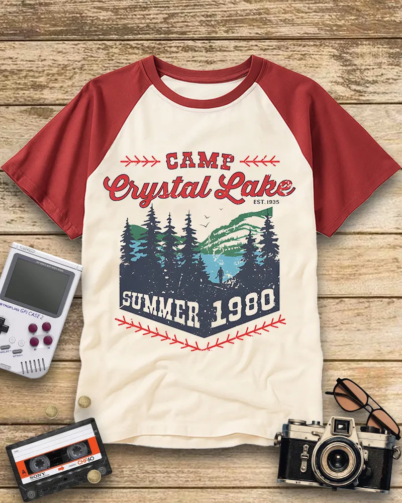 Retro Camp Landscape Raglan Tee