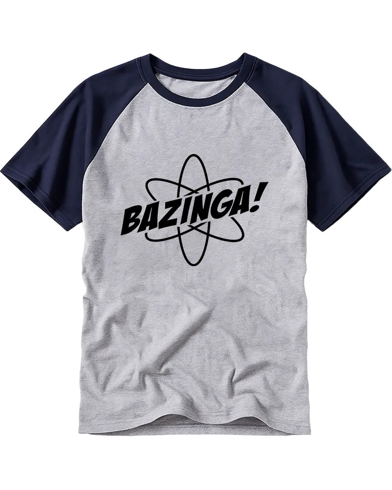 Vintage Atom Print Cotton Raglan Tee