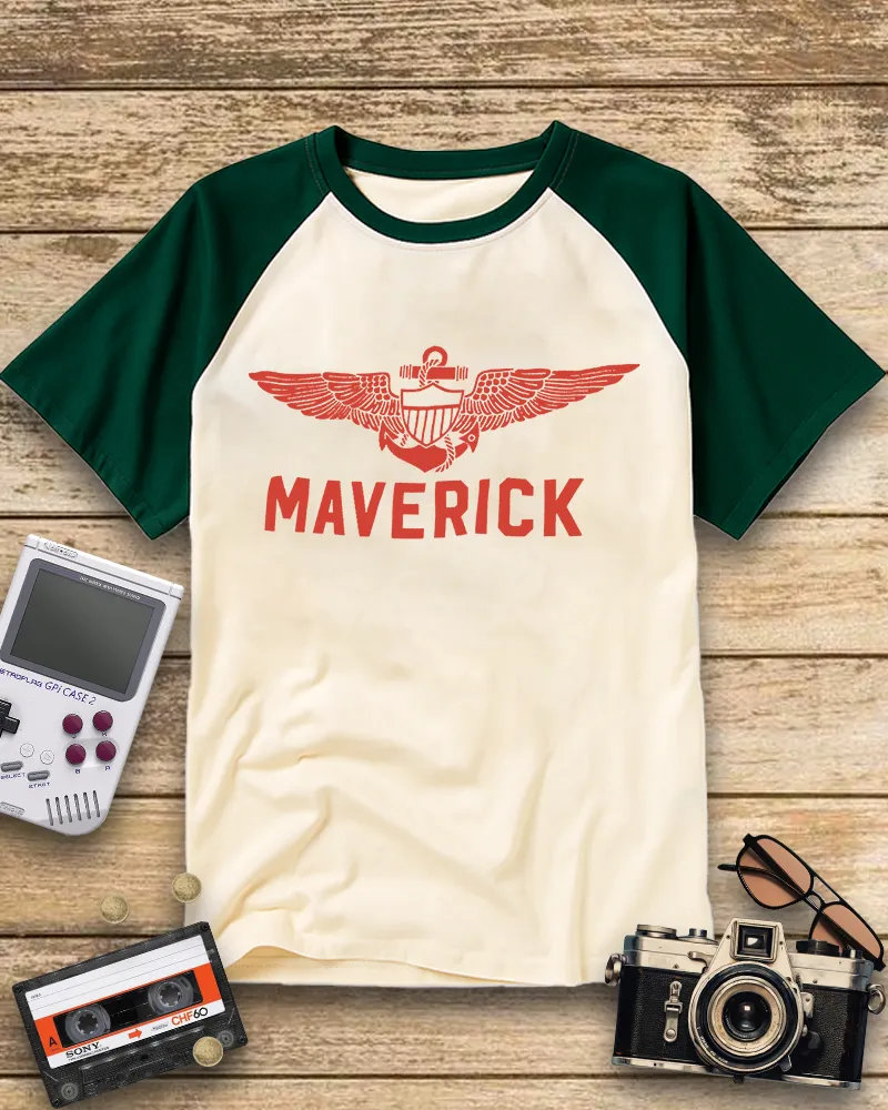 Retro Pilot Badge Inspired Raglan Tee