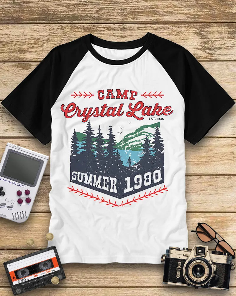 Retro Camp Landscape Raglan Tee