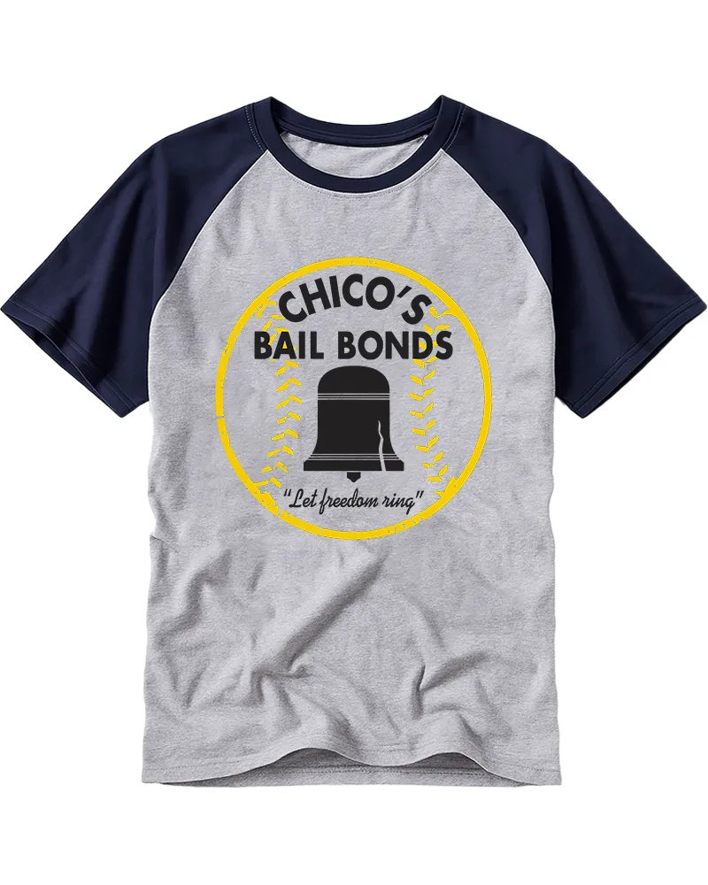 Classic Round Vintage Bell Sport Outline Raglan Tee	