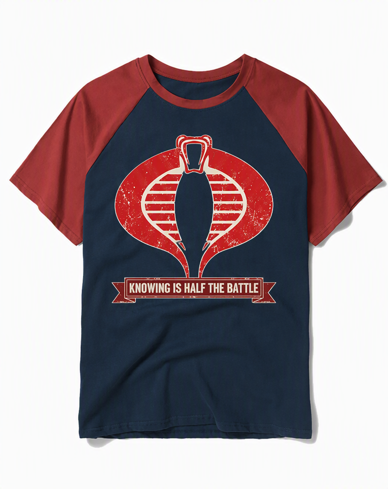 G.I. Joe Cobra "Knowing Is Half the Battle" Distressed Raglan Tee