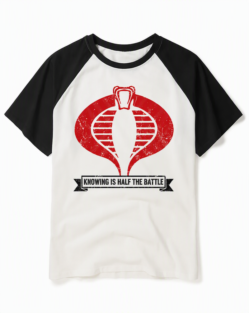 G.I. Joe Cobra "Knowing Is Half the Battle" Distressed Raglan Tee
