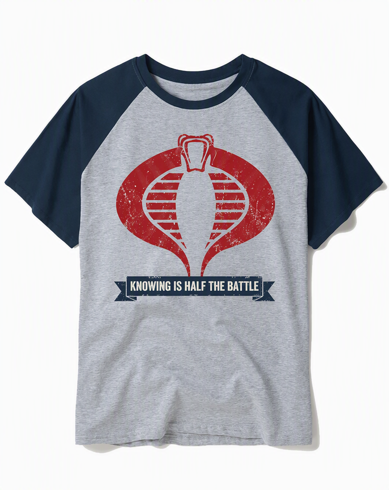 G.I. Joe Cobra "Knowing Is Half the Battle" Distressed Raglan Tee