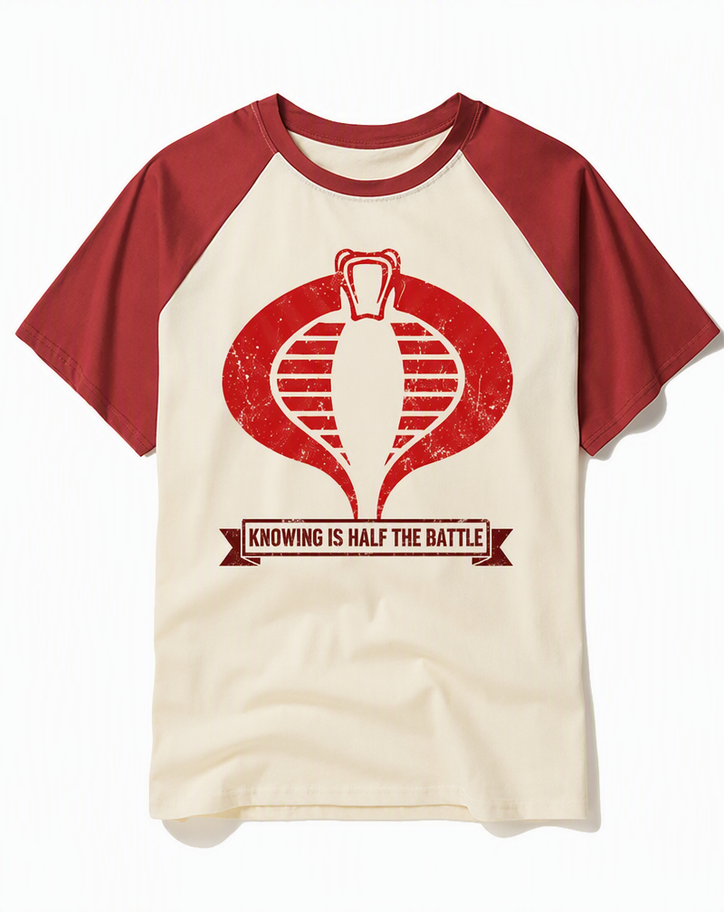 G.I. Joe Cobra "Knowing Is Half the Battle" Distressed Raglan Tee