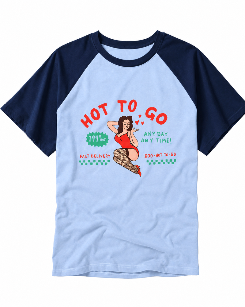 Hot To Go 1950s Raglan Baseball T-Shirt image 6