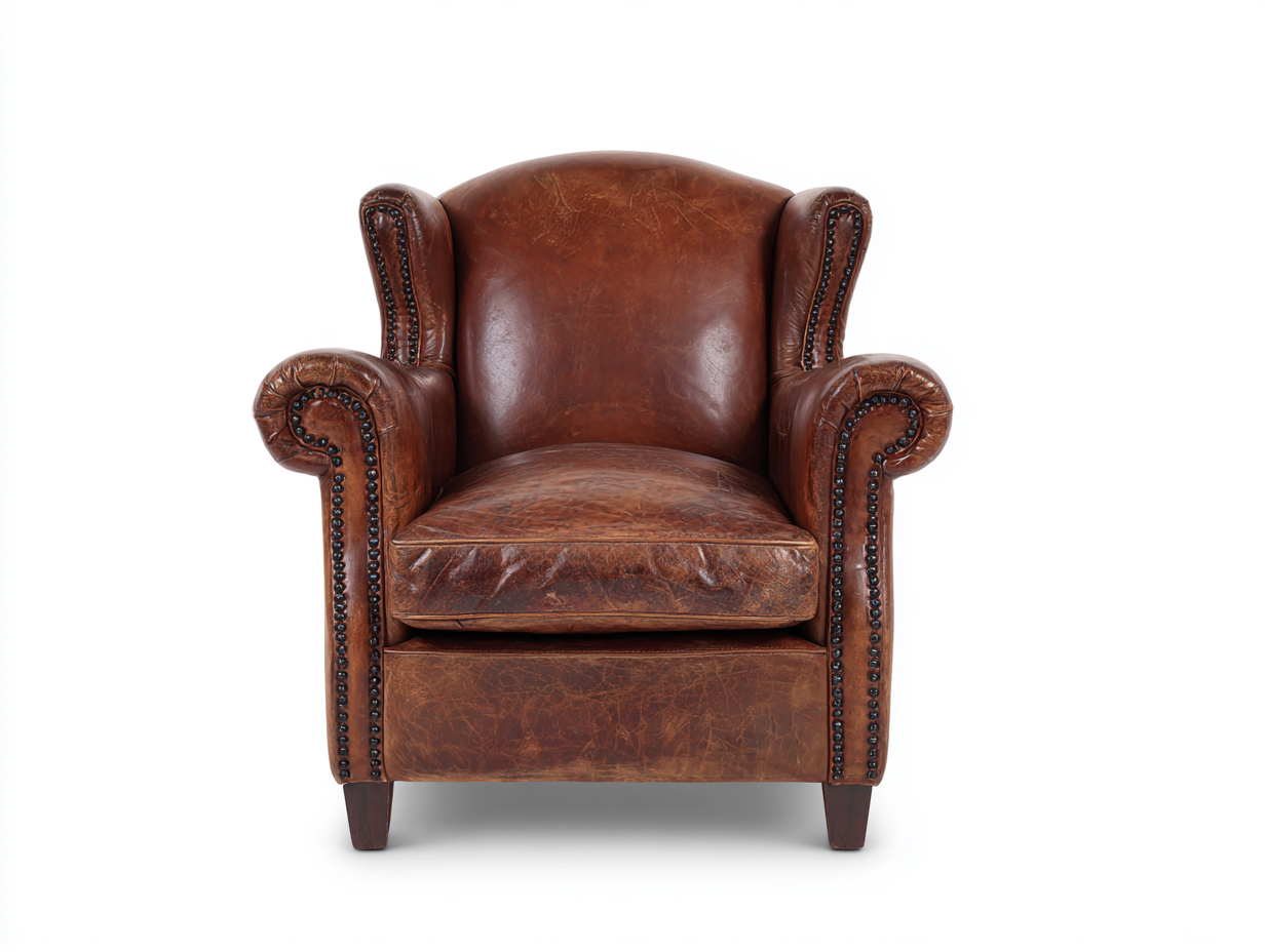 Sessel Kunstleder 82x88x96 cm Braun Klassisches Design-Zaluxtadecor