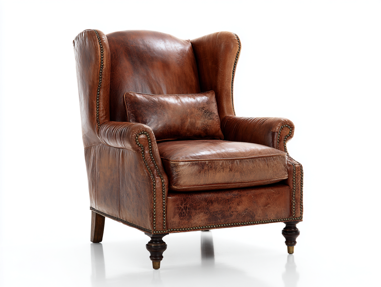 Sessel aus Kunstleder 84x90x112 cm - Braun - gepolstert im klassischen Design-Zaluxtadecor