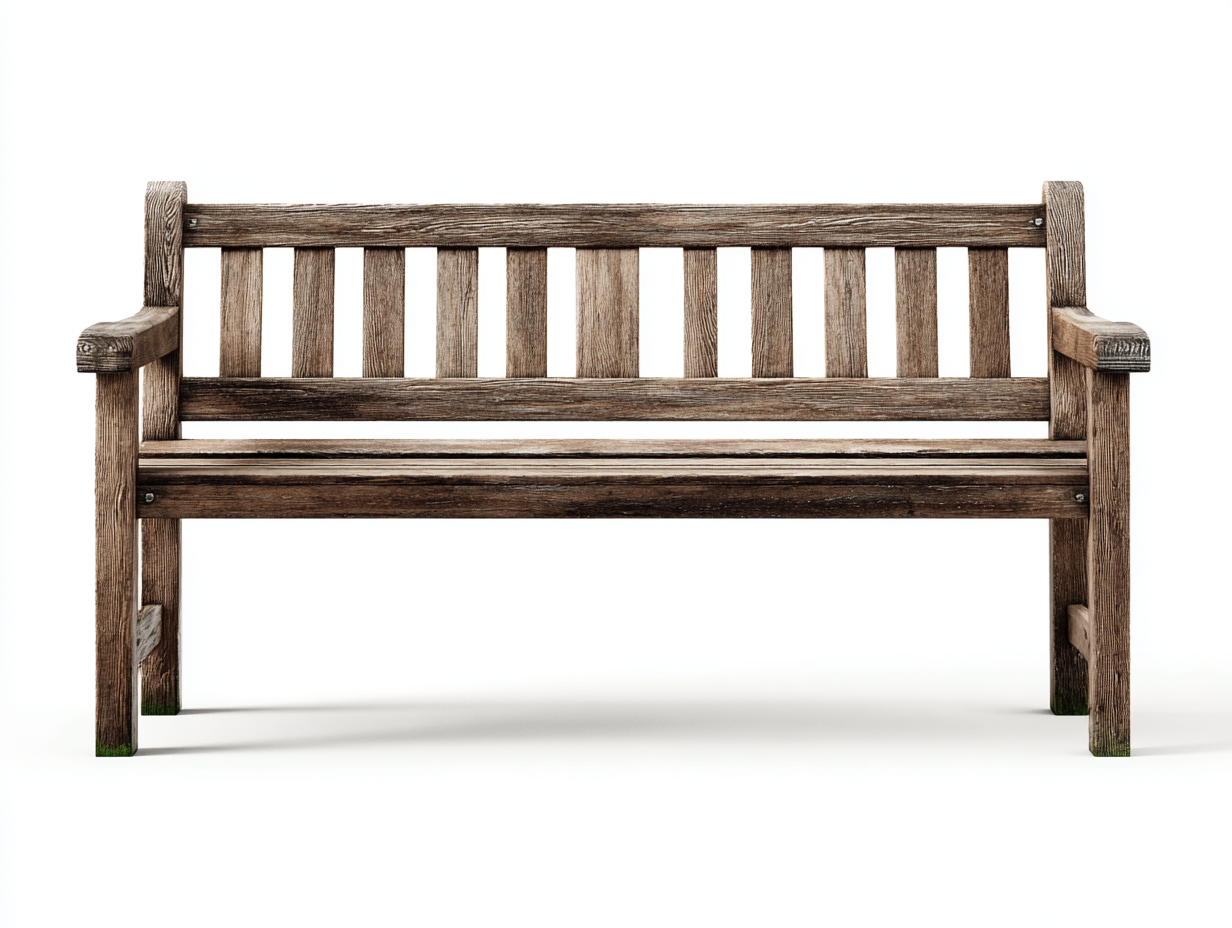 Bancos de jardín de madera color marrón envejecido 150x60x88 cm para exterior con reposabrazos - diseño rústico-Macorzidecor