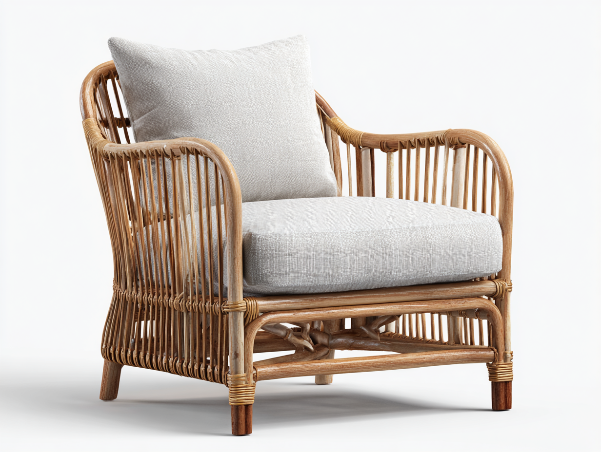 Sillones de ratán ratán madera 76x80x84 cm natural beige diseño artesanal-Macorzidecor