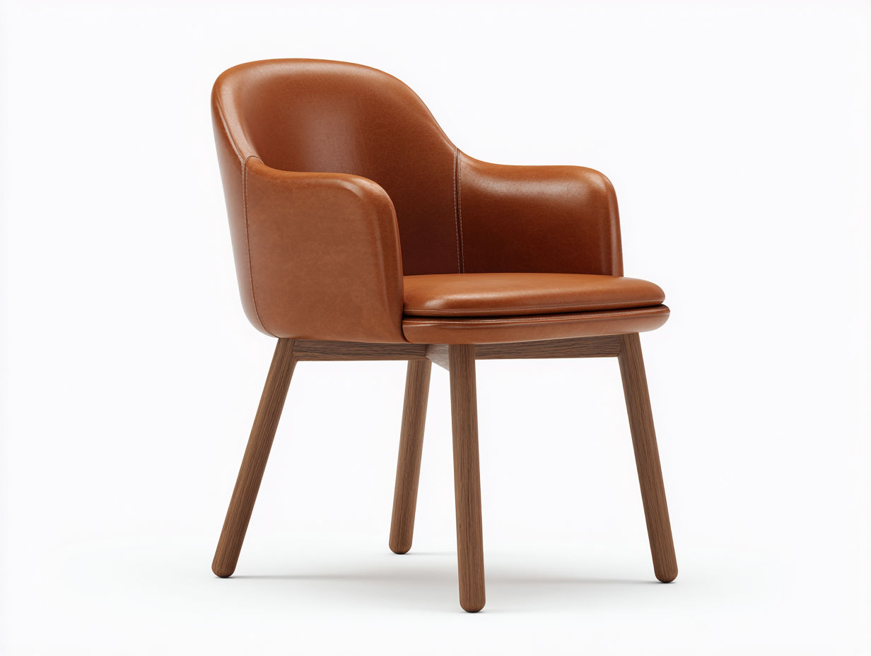 Sillas de comedor piel sintética madera 58x60x82 cm marrón nogal diseño moderno-Macorzidecor