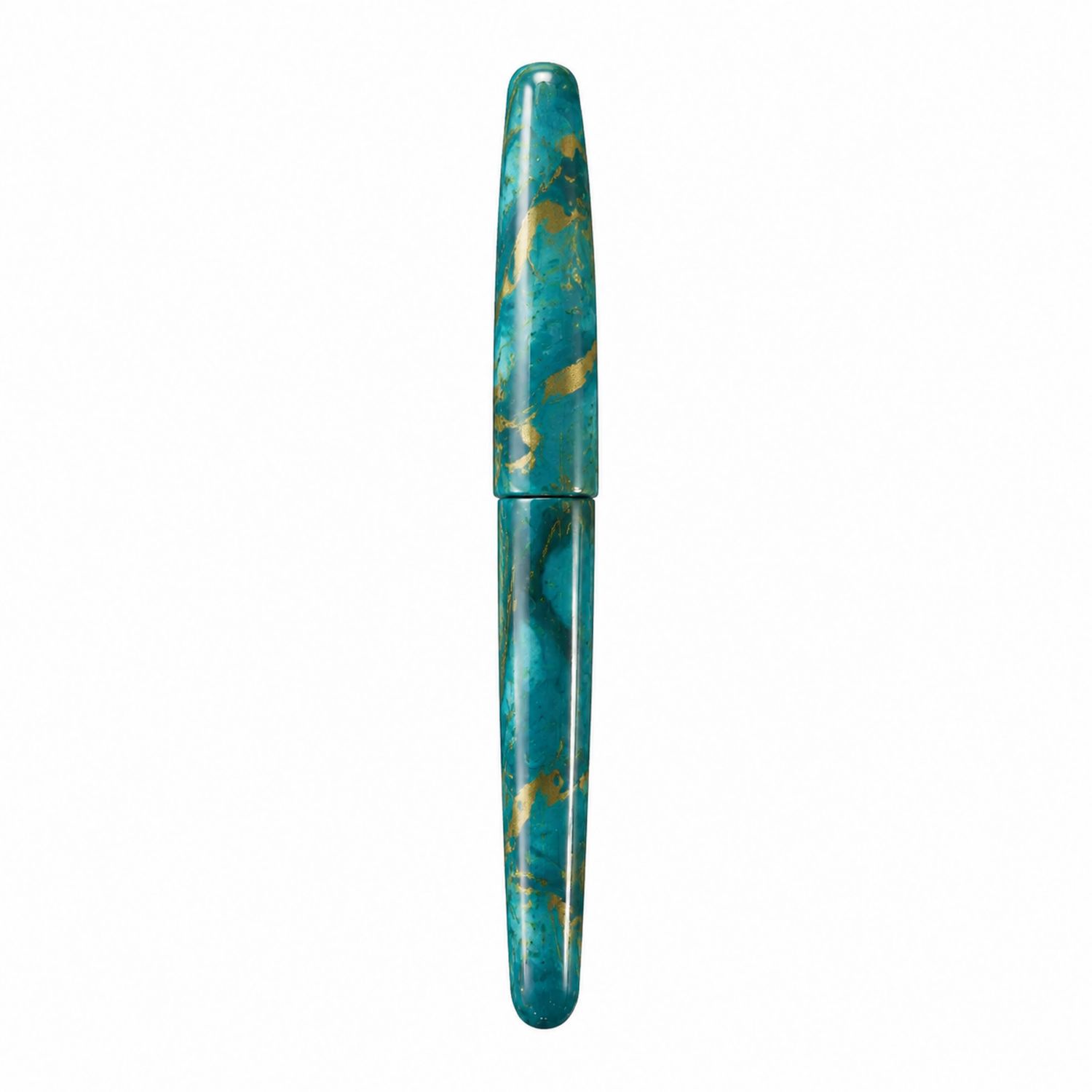 Füllfederhalter in Blau und Gold mit Marmorierung-Velverohome