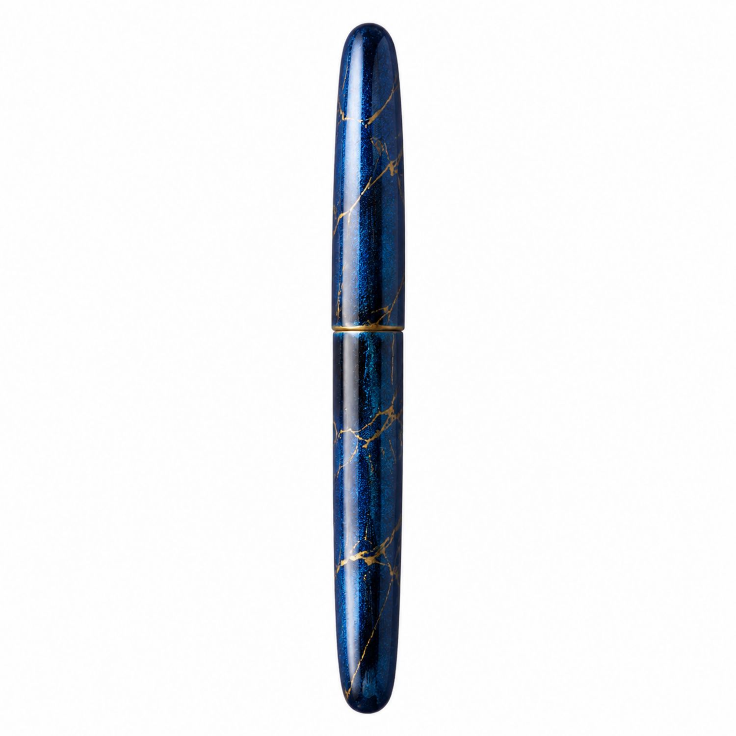 Eleganter Füllfederhalter in Blau-Gold mit Marmorierung-Velverohome