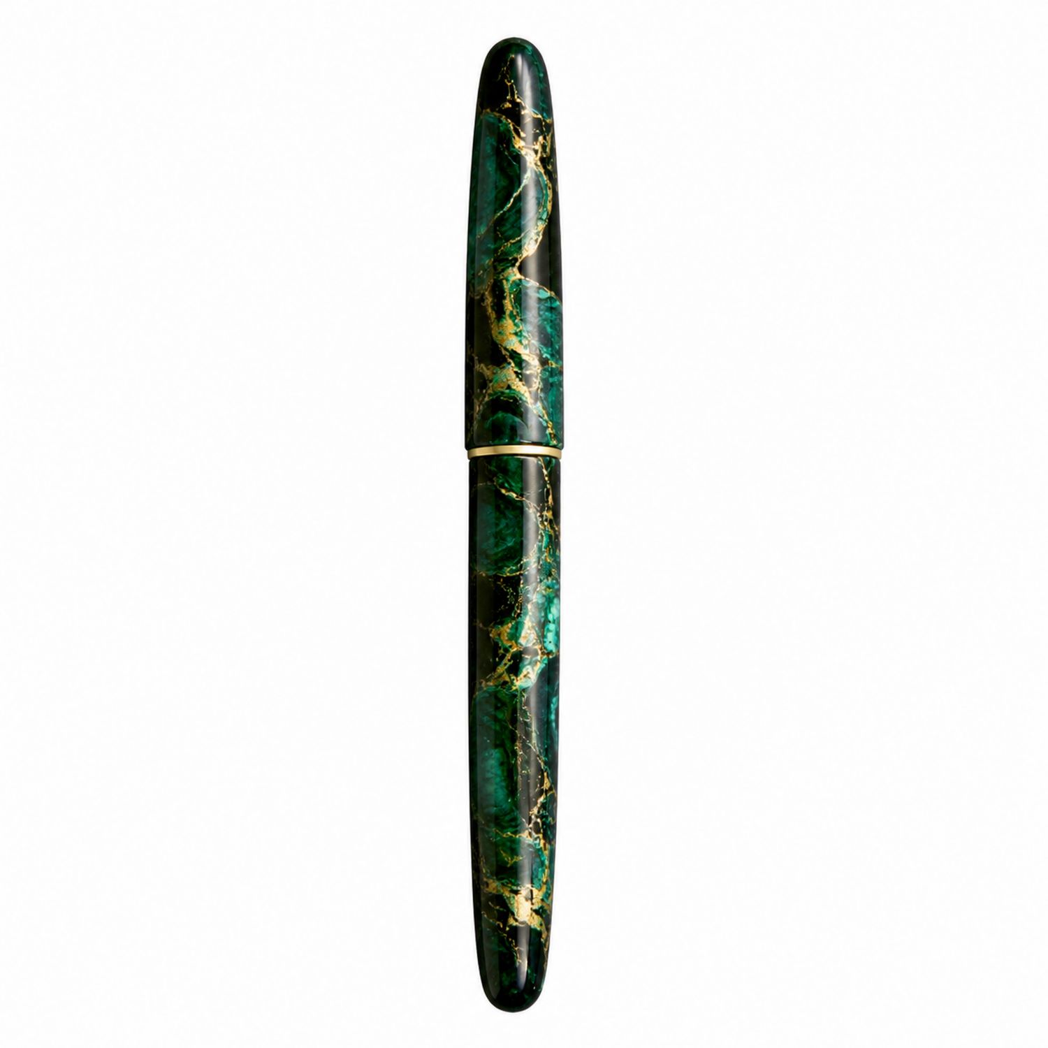 Eleganter Füllfederhalter in Grün-Gold Marmoroptik-Velverohome