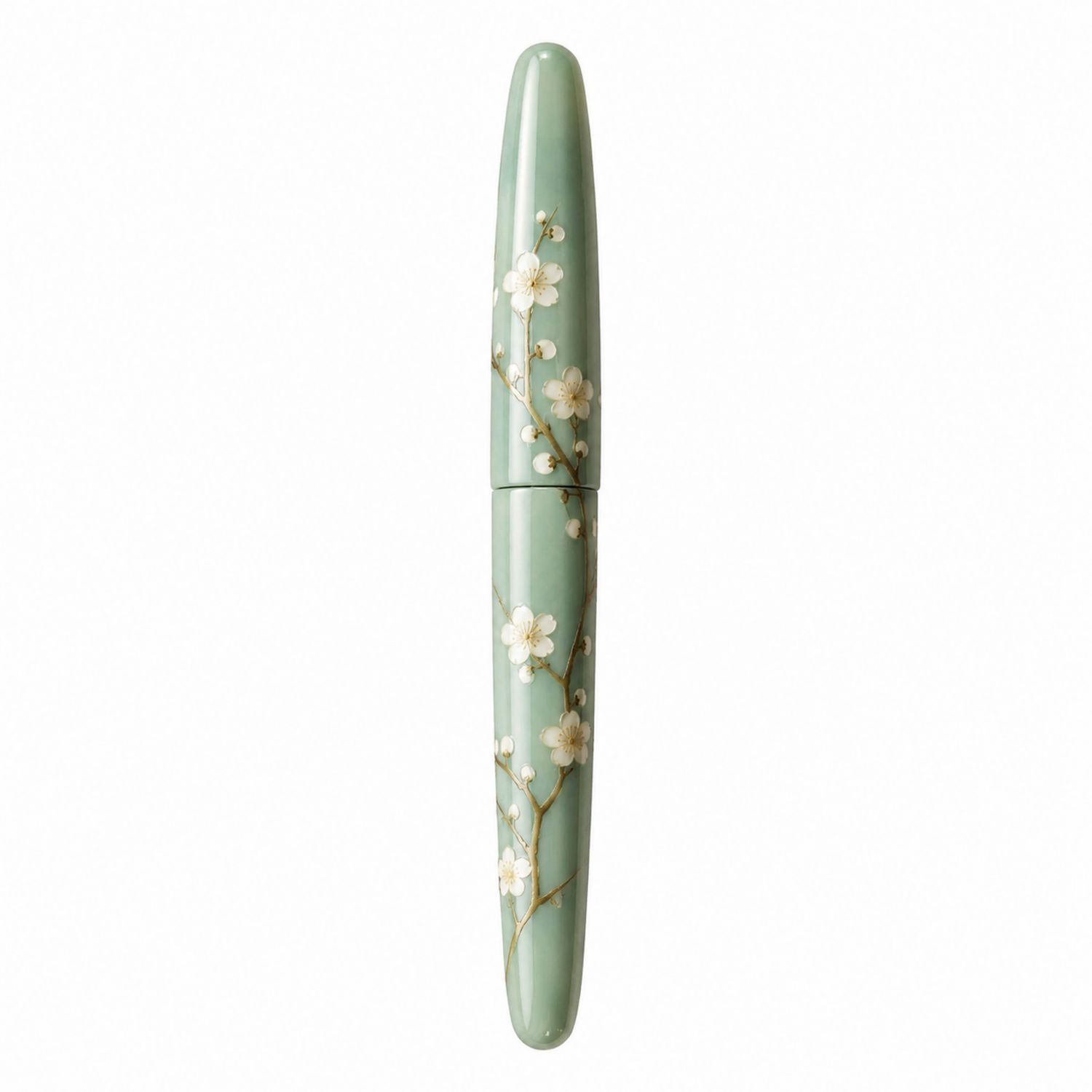 Füllfederhalter mit handgemaltem Blumenmuster in Grün-Velverohome
