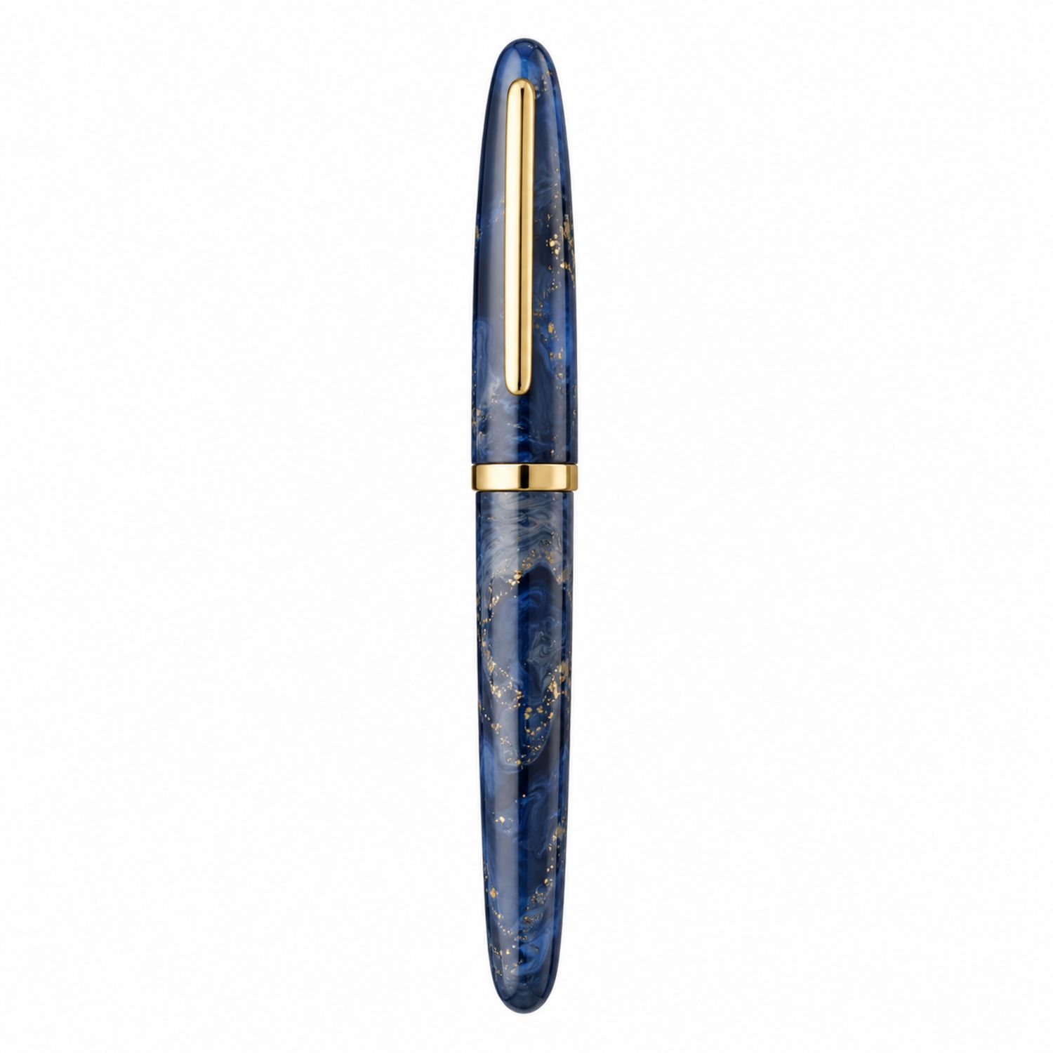 Eleganter Füllfederhalter Blau mit Goldmuster-Velverohome