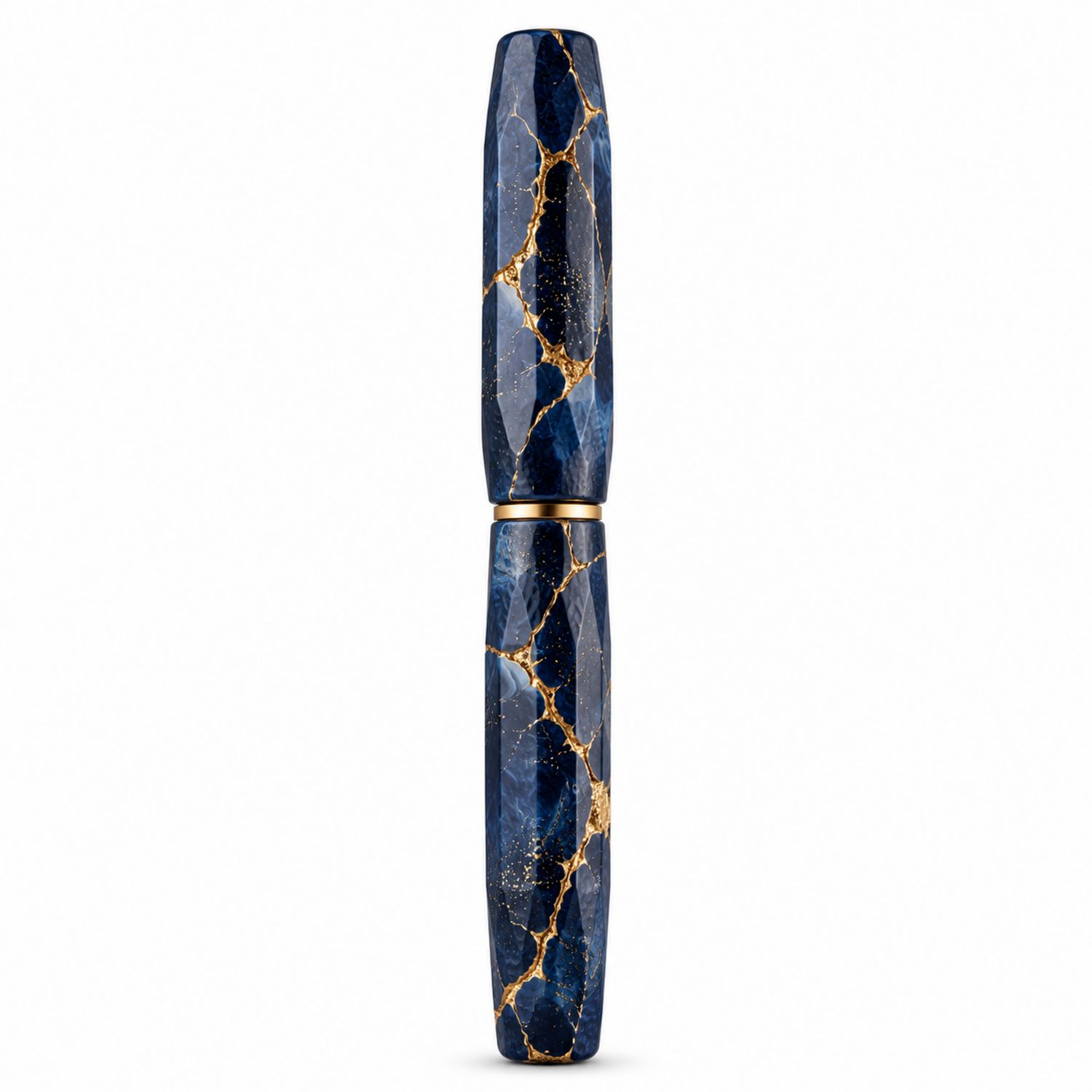 Luxuriöser Füllfederhalter Blau-Gold Marmoriert-Velverohome