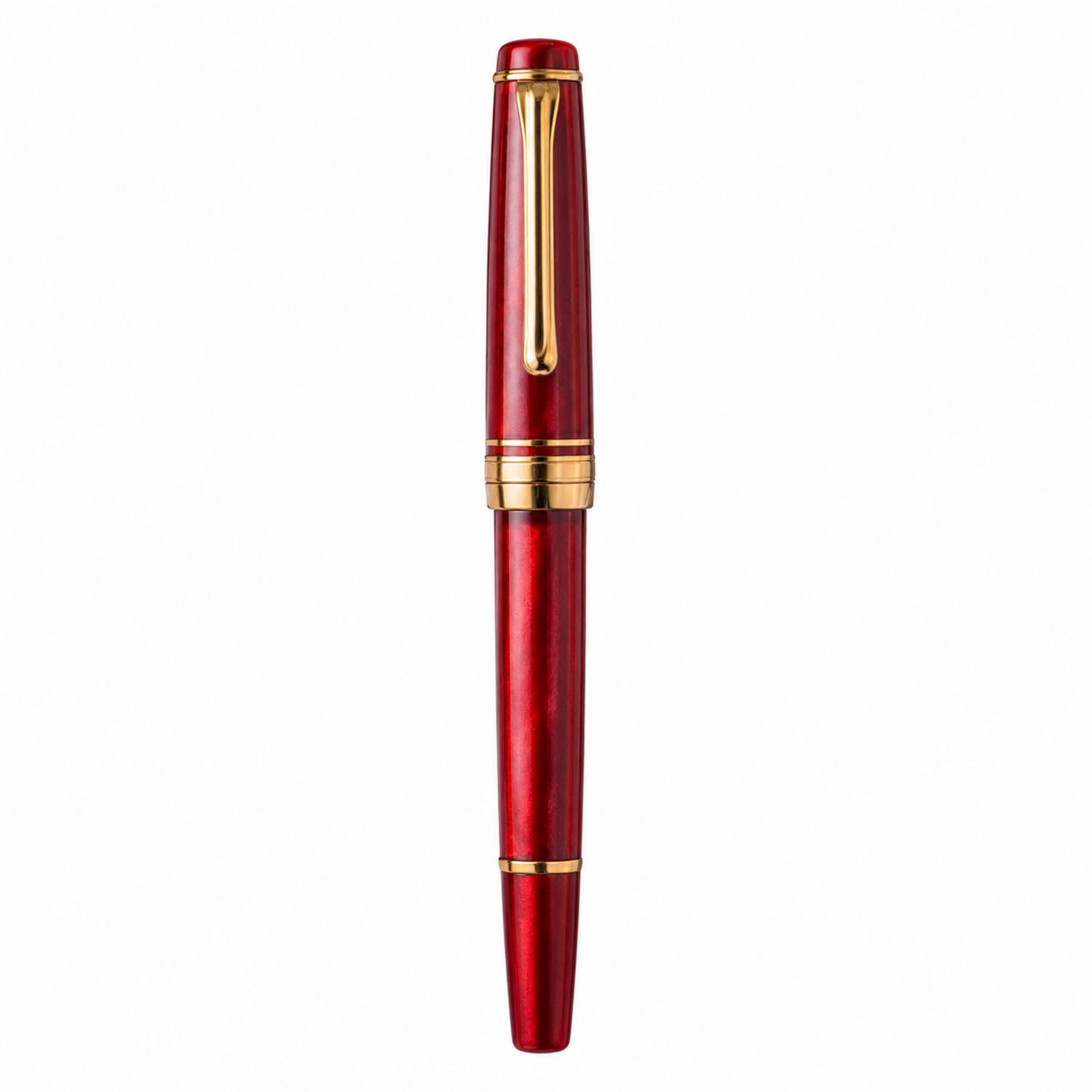 Eleganter Füllfederhalter Rot mit Goldverzierungen-Velverohome