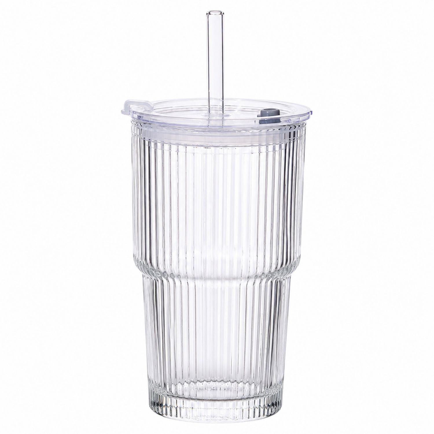 Gobelet Transparent avec Paille et Couvercle 500 ml