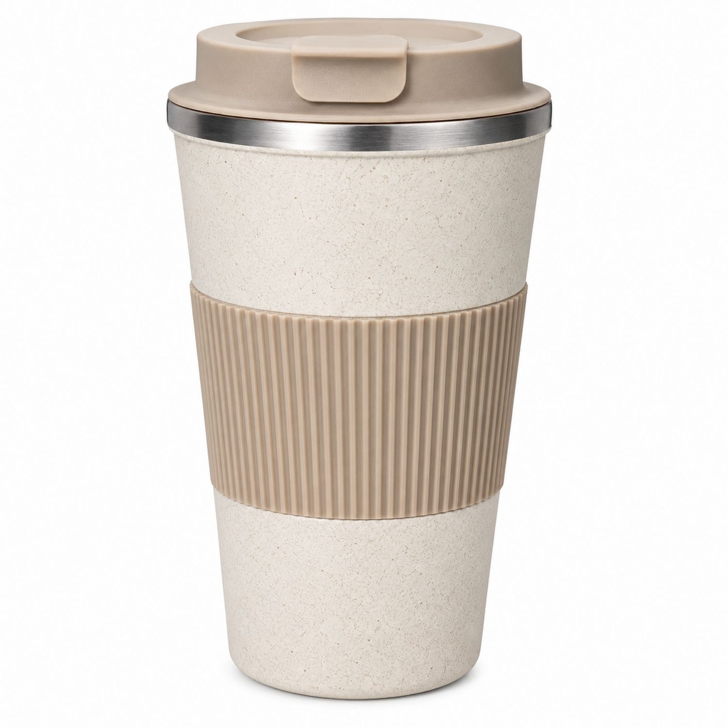 Tasse de Voyage Isotherme Beige avec Couvercle 400ml