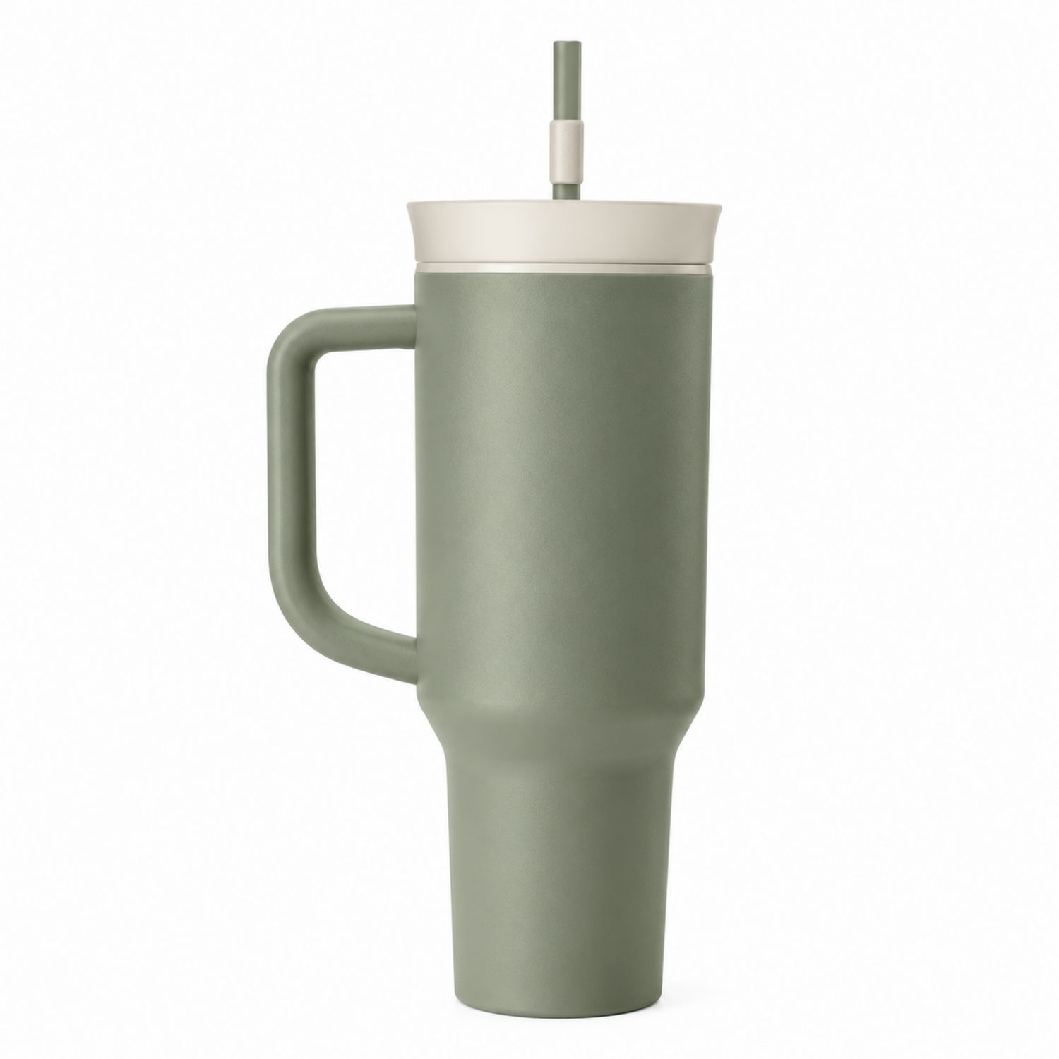 Tasse Verte à Double Paroi avec Paille 600ml