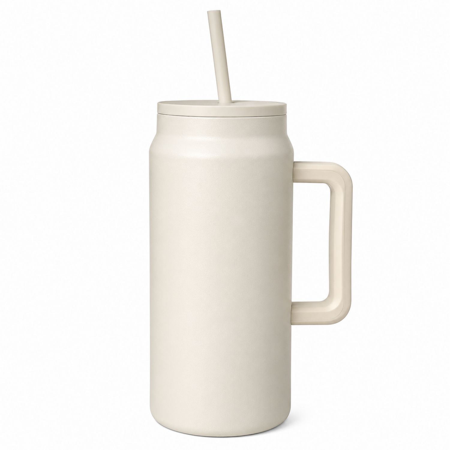 Gobelet Isotherme avec Paille 600ml Blanc Cassé