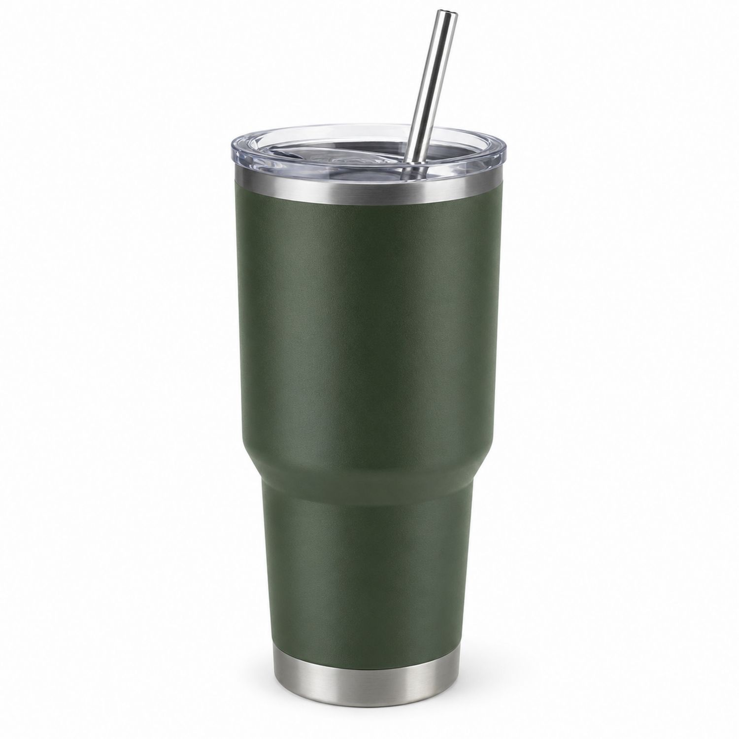 Gobelet isotherme avec paille en acier 750ml vert