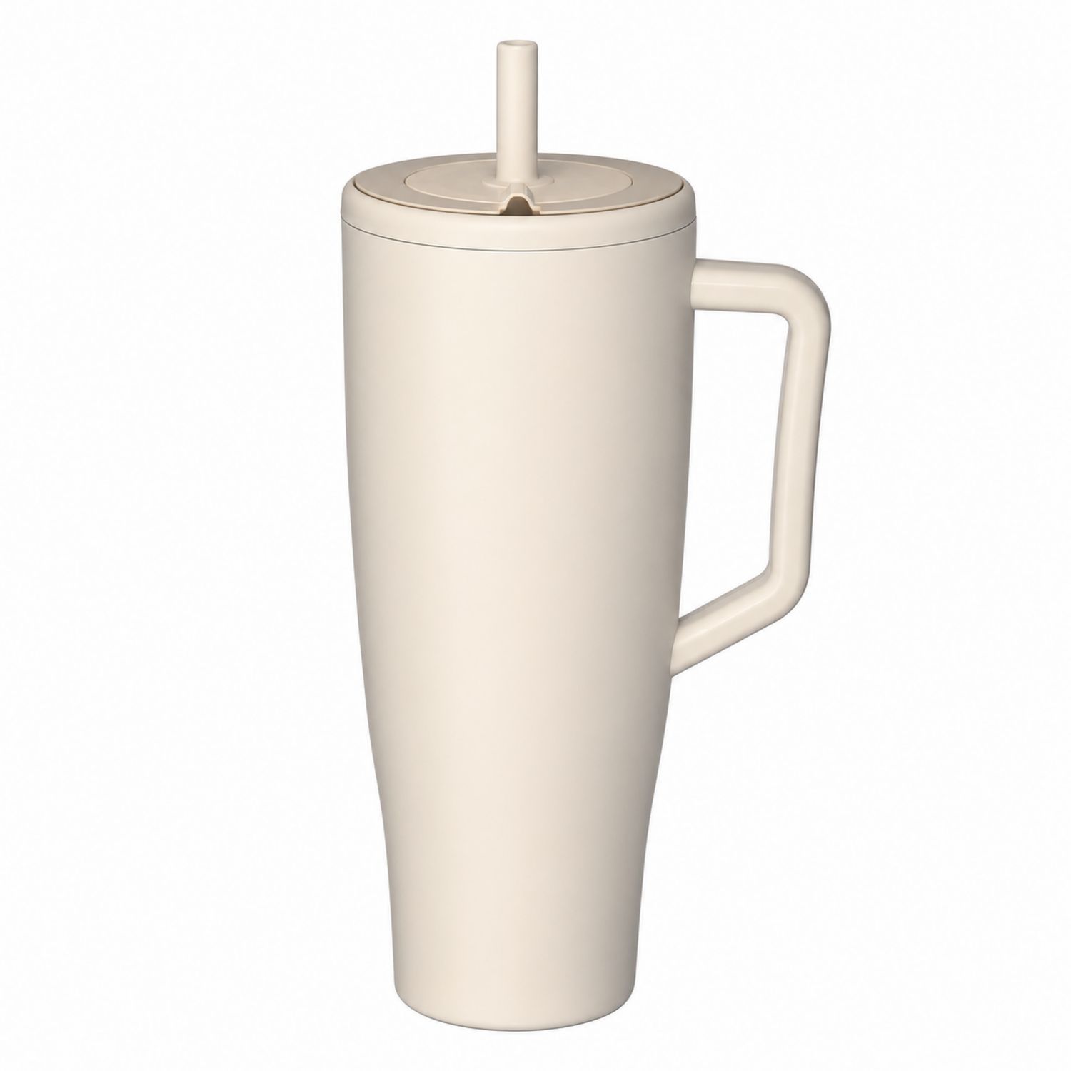 Gobelet avec paille et poignée beige 500 ml