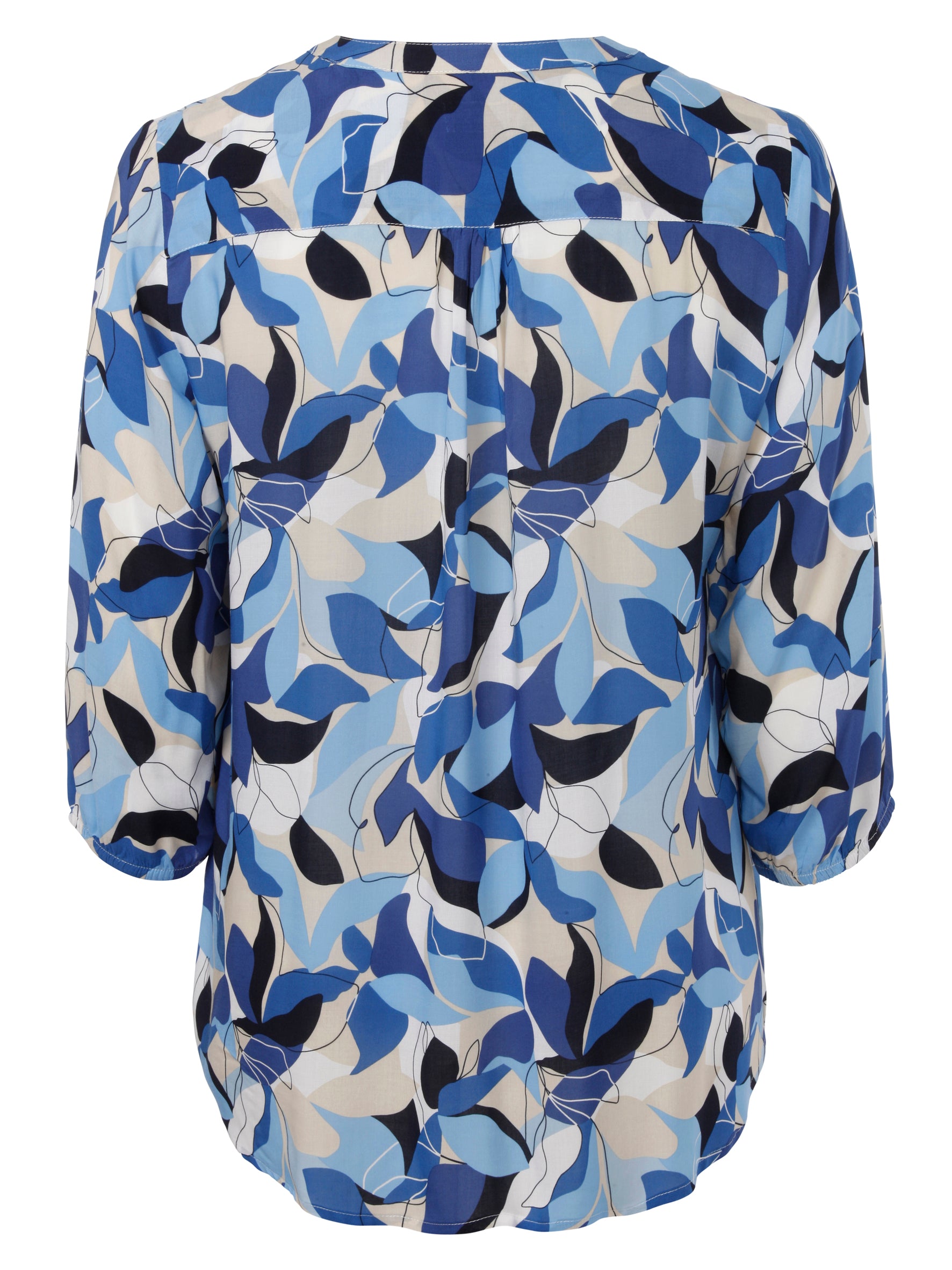 Bluse V-Ausschnitt 3/4 Arm Druck
